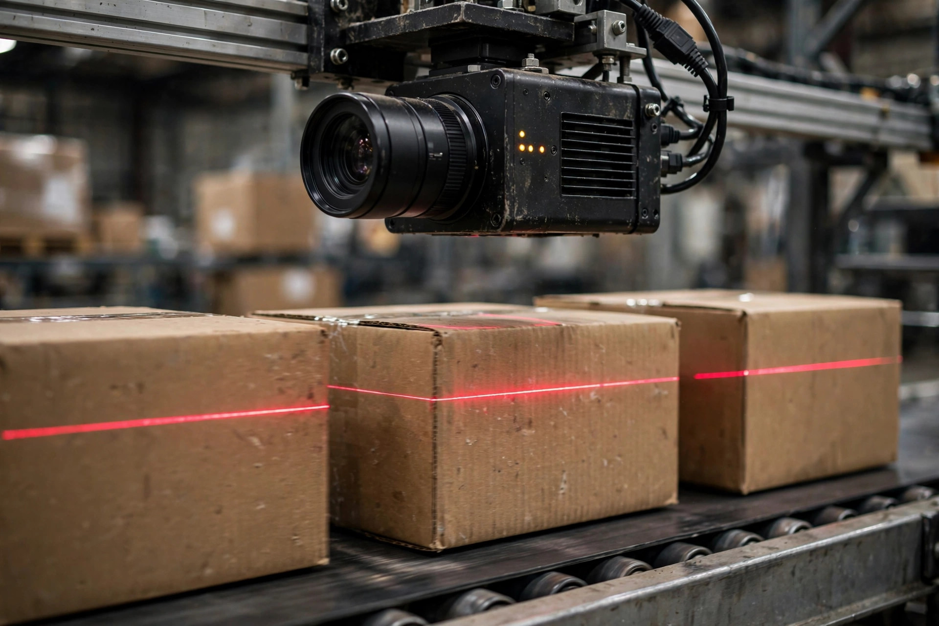 Engineer verifying AI system recognition results on a tablet inside a warehouse during POC acceptance