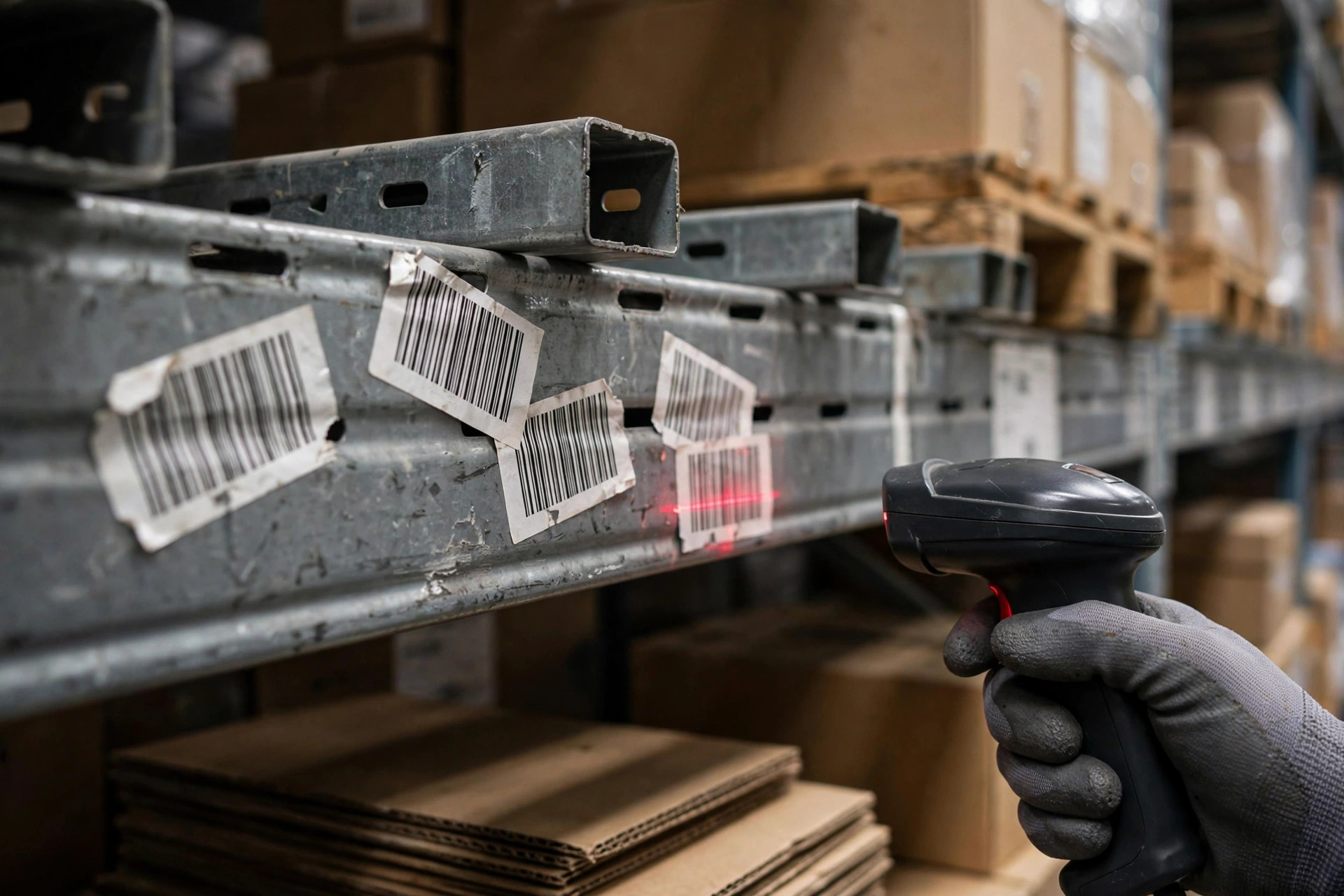 Associate scanning racking location labels during a cycle count