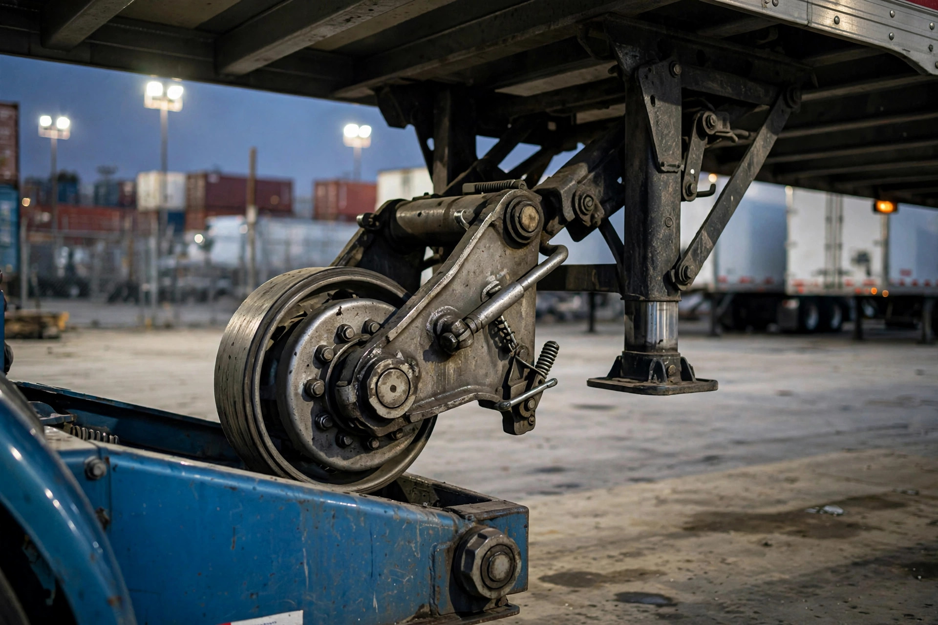 Yard spotter coupling to a trailer for drop-and-hook